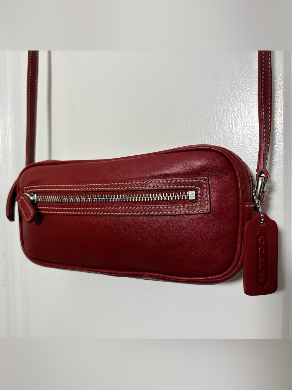 2002 Coach 9589 Red Legacy West Camera Bag Crossbody - Picture 15 of 15